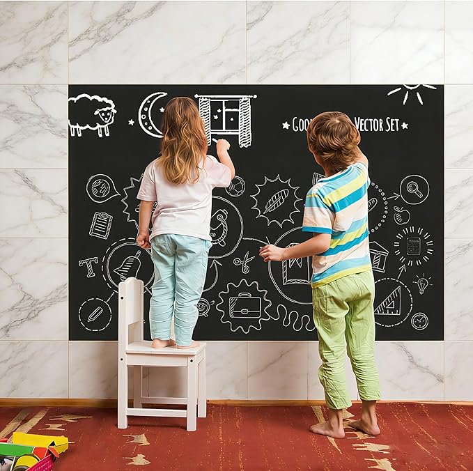 Chalkboard Wallpaper Peel and Stick, Self Adhesive Blackboard Wall Decals