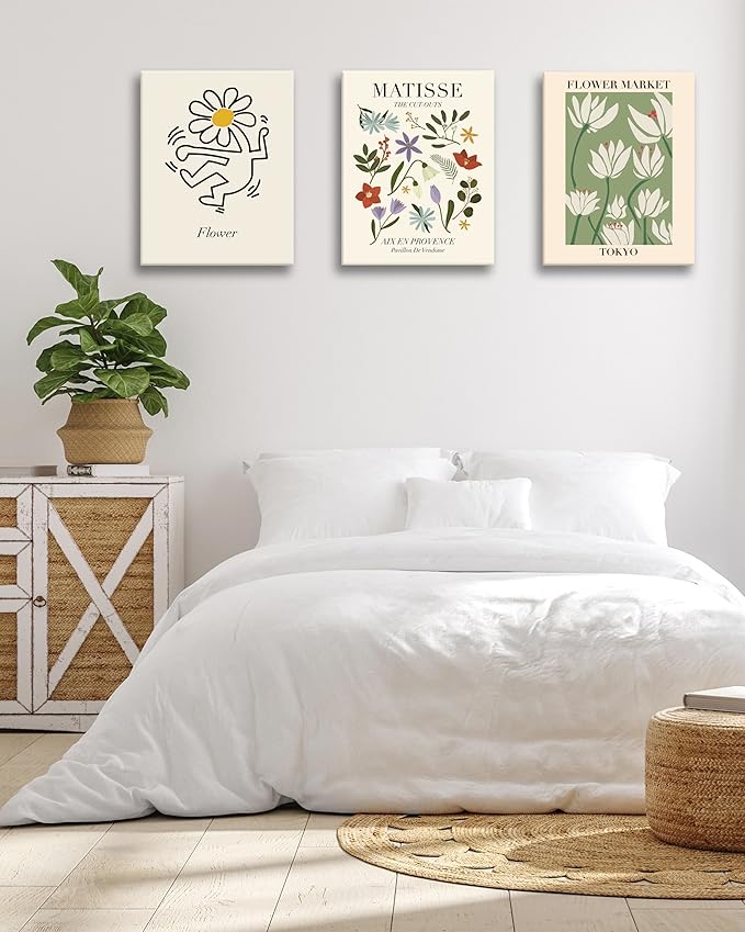 HesenDot 16x12IN Matisse Wall Art, Framed Canvas Bathroom Wall Art Pictures