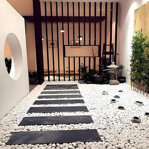 FANTIAN 10 lbs Large River Rocks for Landscaping, 2-3 Inch Polished White Pebbles for Plants, Decorative White Stones for Planters Vase Aquarium and Outdoor Garden Rocks