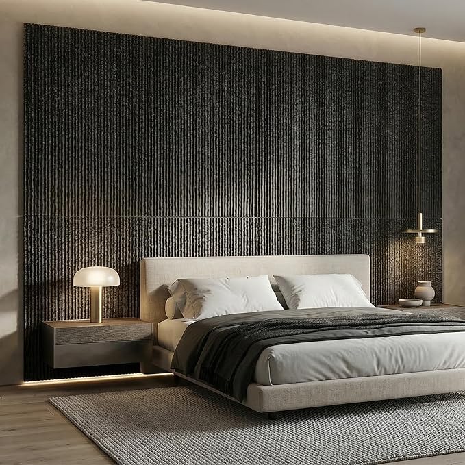 VooBang 4 Pack 3D Wall Panels, Waterfall Stone Texture PU Wall Panels, Accent