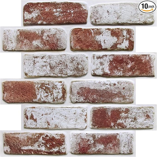 COMSTICKC 3D Faux Brick Wall Panels Peel and Stick, Small Size Self Adhesive