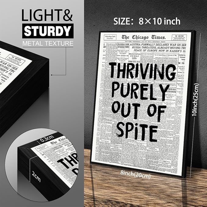 Black And White Newspaper Poster Fashion Fun Motivational Quote Wall Art