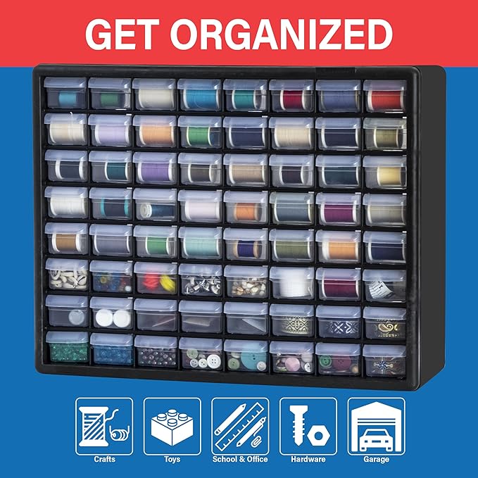 Akro-Mils 64-Drawer Plastic Drawer Storage Cabinet