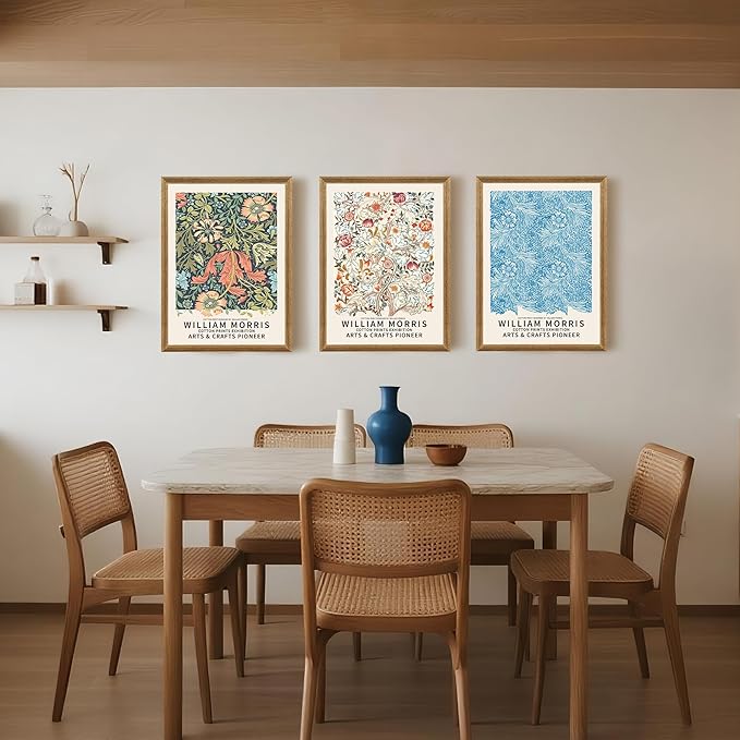 SYWENNOI William Morris Floral Prints Framed Wall Art, Sweet Briar, Bedroom