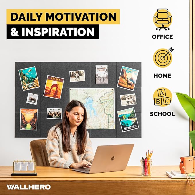 WALLHERO Cork Boards for Office, Dart Board Wall Protector, Cork Board