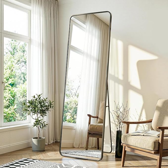 Delma Full Length Mirror, Wall Mounted, Freestanding or Leaning, Rounded