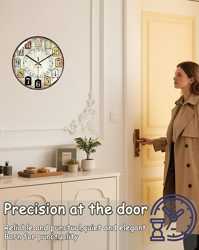 Decorative Wall Clocks Batterys Operated, Retro Wall Clock