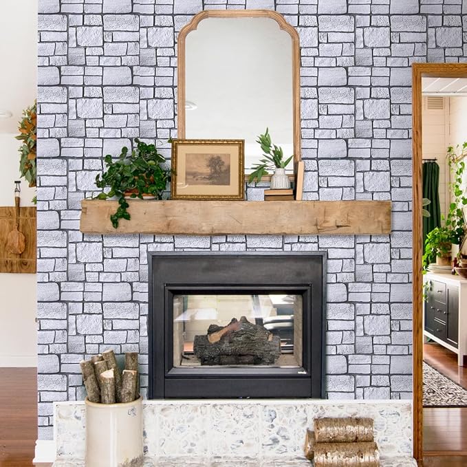COMSTICKC 3D Faux Stone Wall Panel, Peel and Stick Tiles, Self-Adhesive PVC