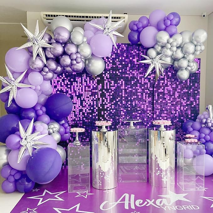 COKAOBE Purple Shimmer Wall Backdrop, Photo Backdrops