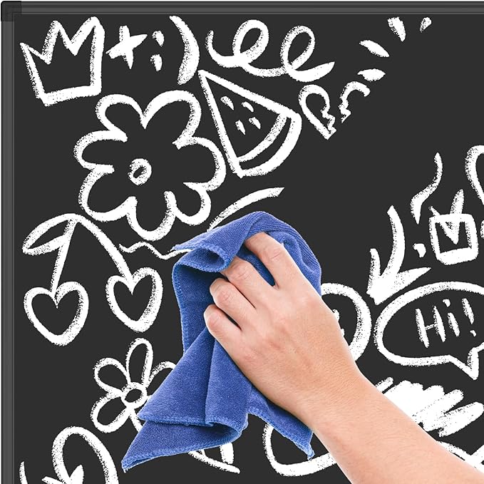 Lockways Magnetic Chalkboard 48 x 36 Inches, Aluminum Frame Large Blackboard