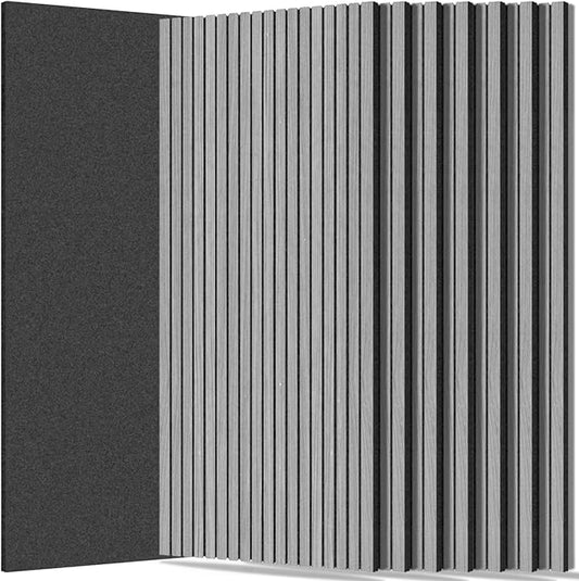 RITOLLO 8 Packs Acoustic Panel 47.2"×23.6" Sound Absorbing Slat Wall Panels