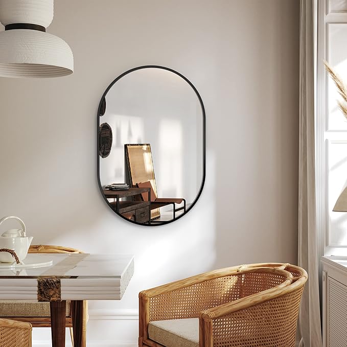 Bathroom Mirror for Wall, Metal Framed Vanity Mirror