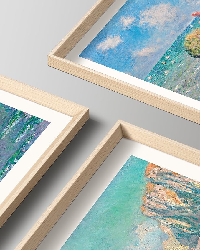 HesenDot Claude Monet Framed Wall Art, 12x16in High Framed Canvas Prints