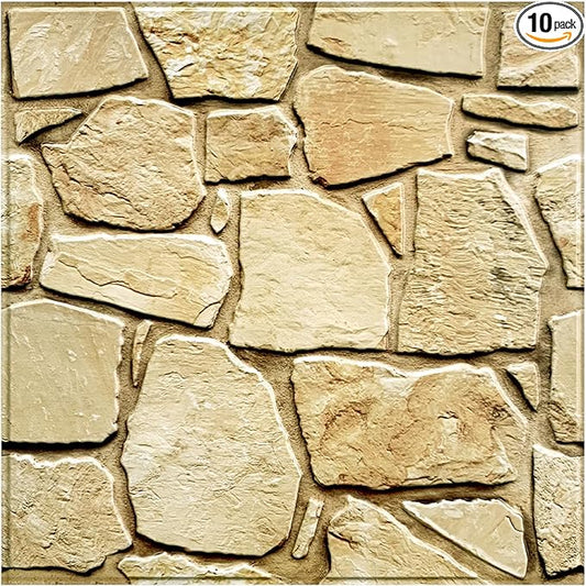 COMSTICKC 3D Faux Stone Wall Panel Peel and Stick Wall Stickers, Not Real Stone