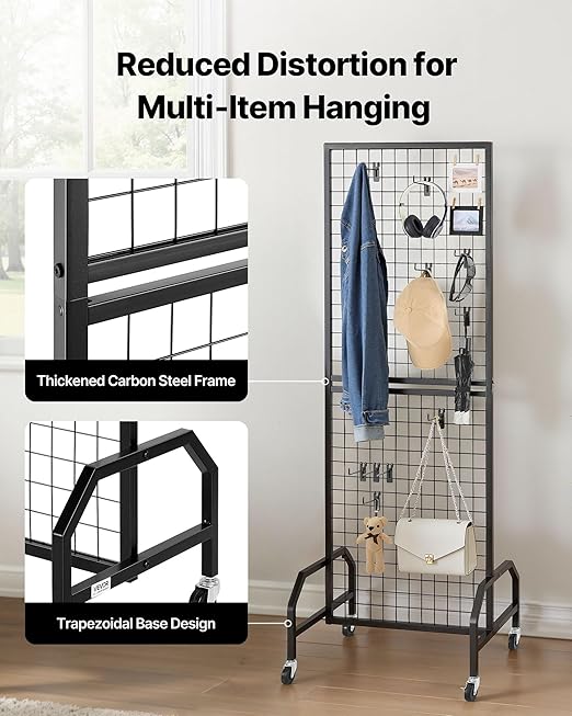 VEVOR 3 Packs Grid Wall Panels, 1.9 x 5.4 ft Wire Grid Panels Display Rack