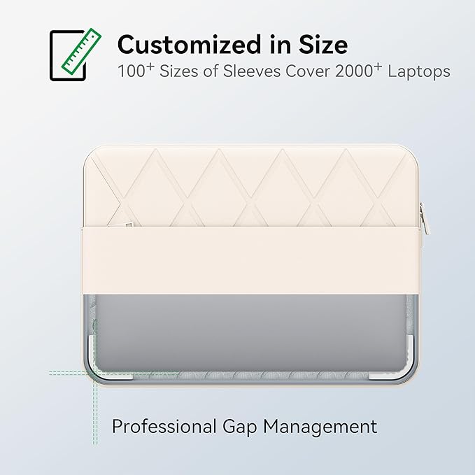 Smatree Laptop Sleeve for 14 inch MSI Gaming Laptops Stealth 14 AI Studio A1V, MSI Protective Laptop Case with Accessory Pocket, YKK Zipper, Patented Super-Corner Design, White (E424W)
