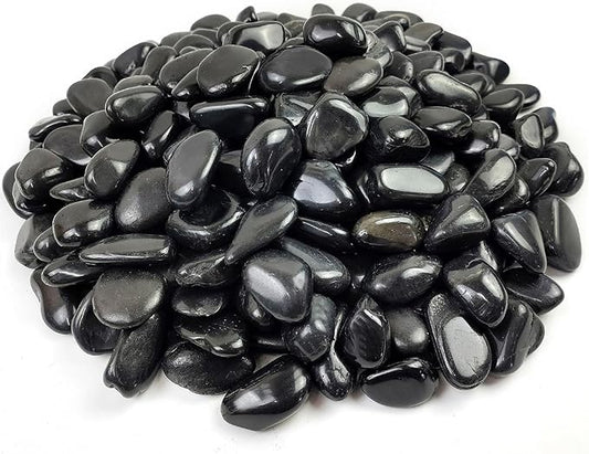 YISZM River Rocks for Landscaping, Natural Polished Pebbles for Indoor Plants, Small Decorative Black Stones for Vase Fish Tank Aquariums Landscaping Garden, 20lbs
