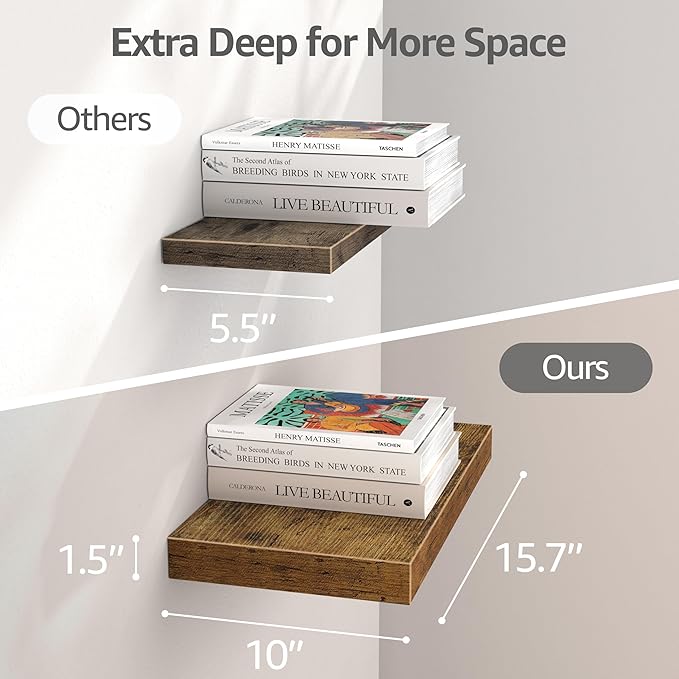 QEEIG 10" Deep Floating Shelves