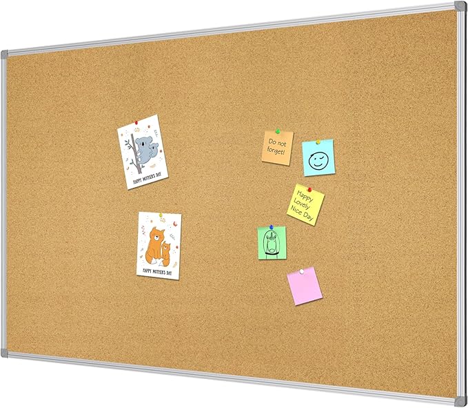 Lockways Large Cork Board Bulletin Board, Bulletin CorkBoard 72 x 36 Inch