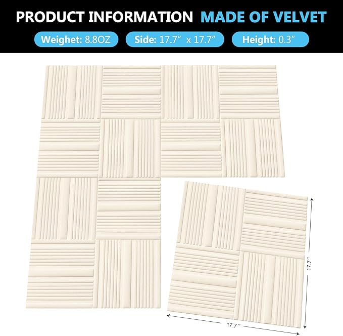 Velvet 3d wall panels for Interior wall Decor peel and stick, Soundproof