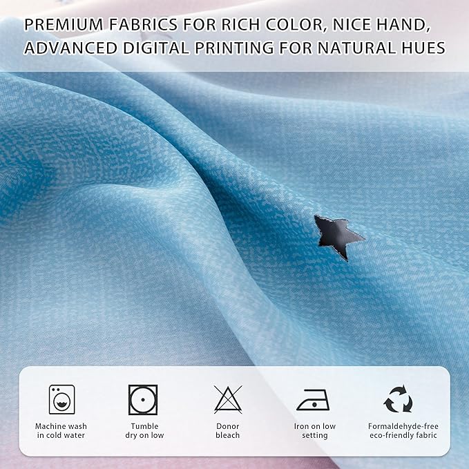 XiDi Curtains for Bedroom Decor, Rainbow Pink Purple/62/84