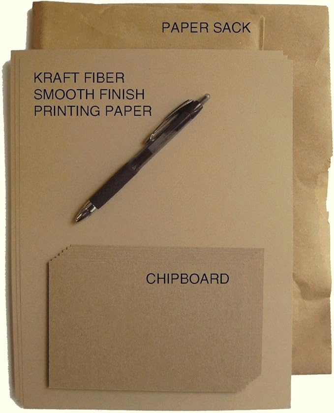 50 Brown Kraft Fiber 80# Cover Paper Sheets - 7X10 Inches Photo|Card|Frame Size - May Fold to 5X7 - Rich Earthy Color with Natural Fibers - 80lb/Pound Cardstock - Smooth Finish