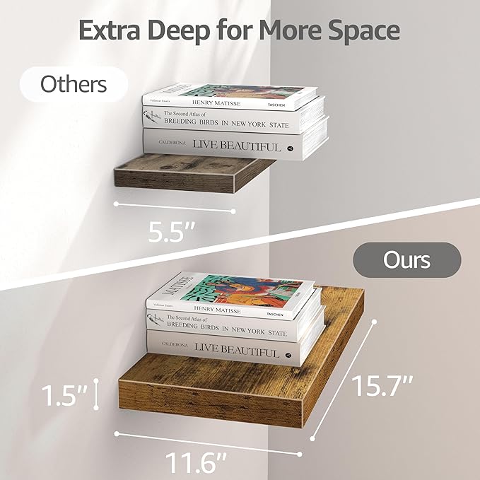 QEEIG 12" Deep Floating Shelves