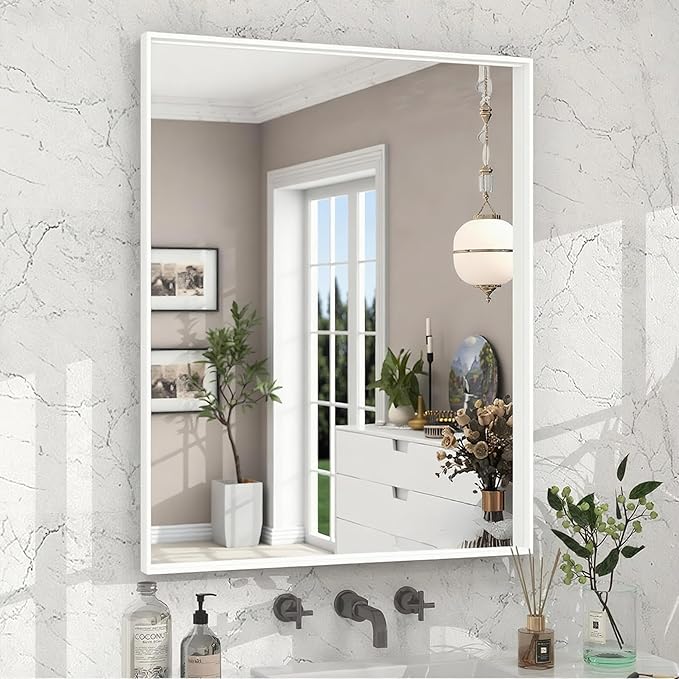 24x36 Inch White Bathroom Mirrors