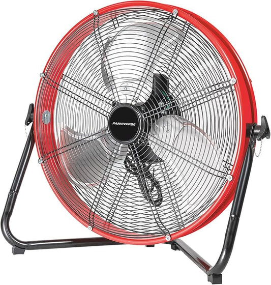 20 In High Velocity Floor Fan Pro, 4500 CFM 3 Speed Industrial Metal Floor Fan with Wall Mount for Commercial, Residential, Warehouse, Covered Patio, Shop, Garage, Barn - UL Safety Listed