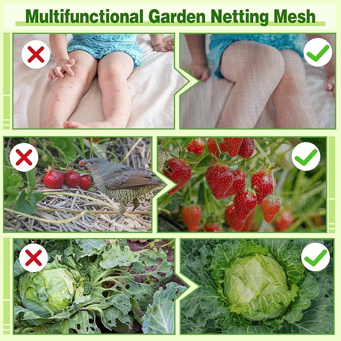 ANPHSIN Stronger Garden Mesh Netting - 10 x 33 ft PP Nanocomposite Bird Net Barrier, Mosquito Netting Screen for Outdoor Plants Vegetables Patios Balconies Terraces, Shading Rate 33% (Black)