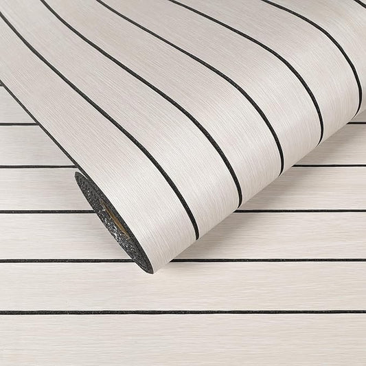 VEELIKE Cream White Oak Wood Slat Wall Panel Peel and Stick 3D Faux Wood Wall