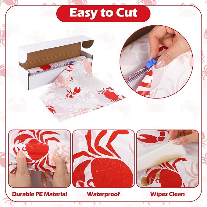 Kochorie 100 Ft x 54 Inch Crab Boil Party Tablecloth Roll