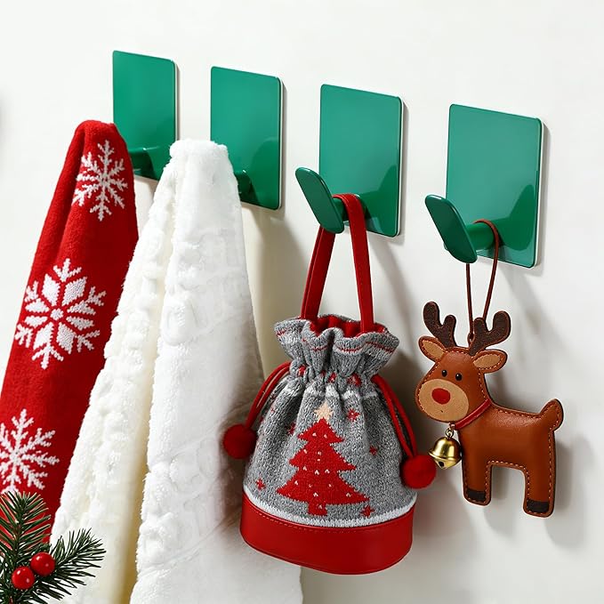 DELITON 4 Pack Colorful Hanging Hooks
