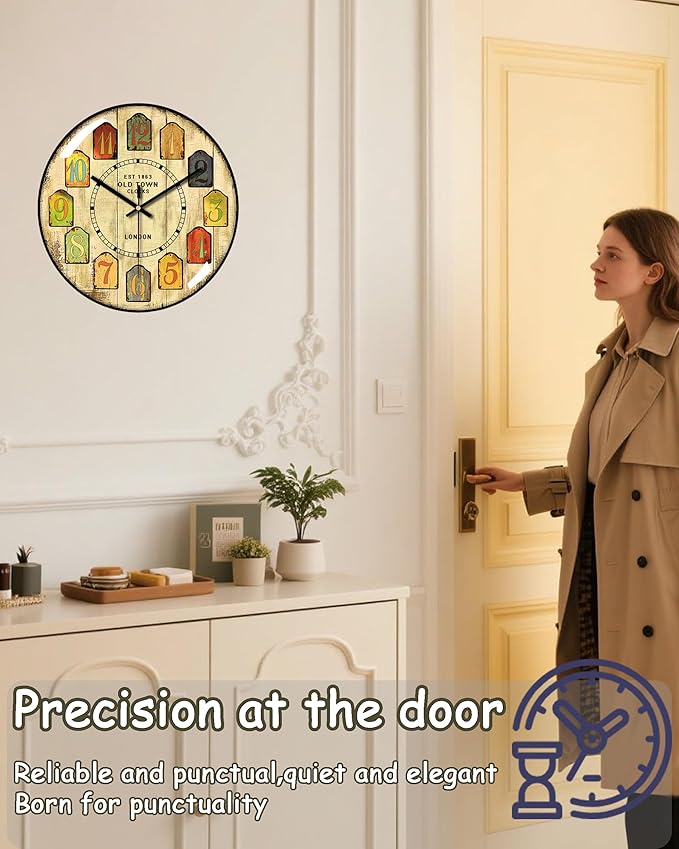 Decorative Wall Clocks Batterys Operated, Retro Wall Clock