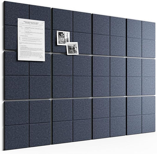 Bumusty Large Felt Bulletin Board, 30 Push Pins, 70 Adhesive Tabs
