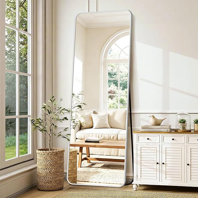 Delma Full Length Mirror, Wall Mounted, Freestanding or Leaning, Rounded