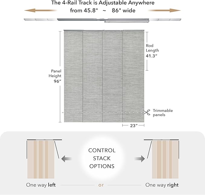 GoDear Design Adjustable Panel Track Blinds