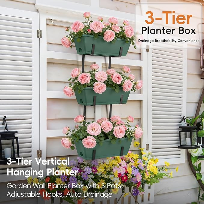 OYEAL Window Boxes Planters Deck Railing Planter Boxes