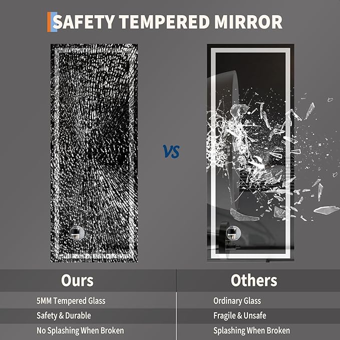 LED Bathroom Mirror 60 x 24 inch, Lighted Bathroom Vanity Mirror