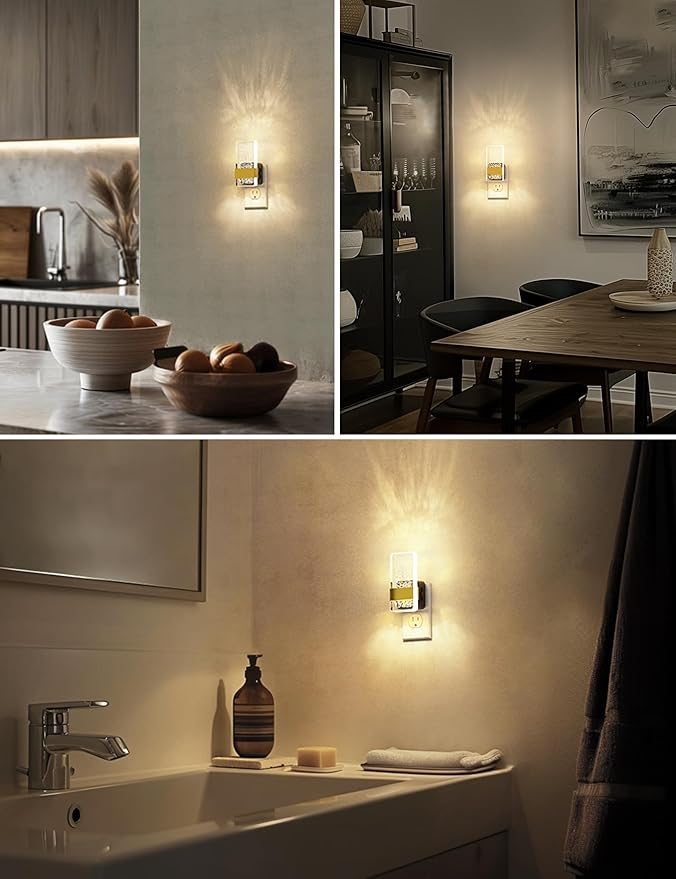 L LOHAS LED Night Lights Plug Into Wall, 2 Pack Plug in Night Light LED