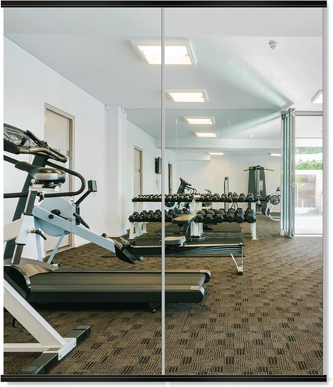 Delma Large Full Body Mirror for Yoga, Frameless Wall-Mounted Glass Panel 2PCS