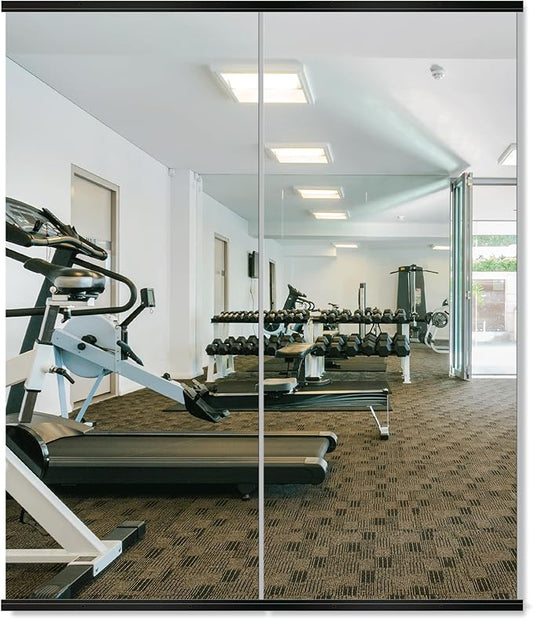 Delma Large Full Body Mirror for Yoga, Frameless Wall-Mounted Glass Panel 2PCS