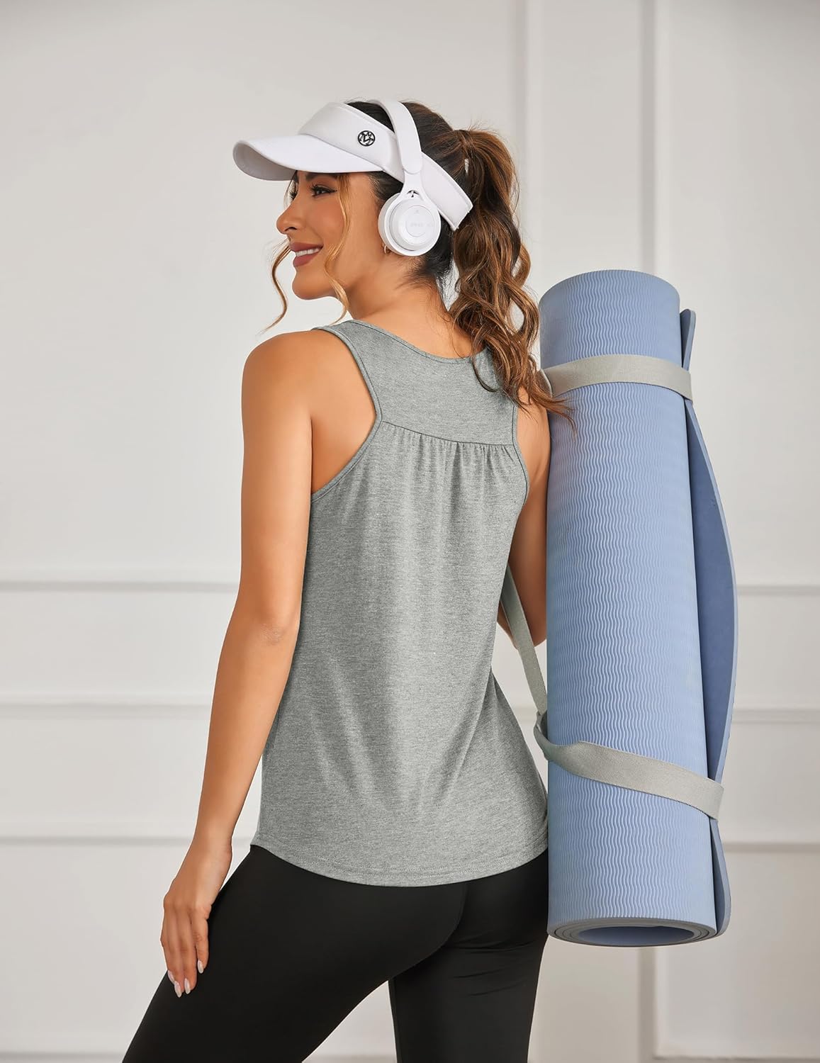 PINSPARK Women's Racerback Workout Tops - Lightweight Athletic Tank Shirts | 2-Pack S-3XL