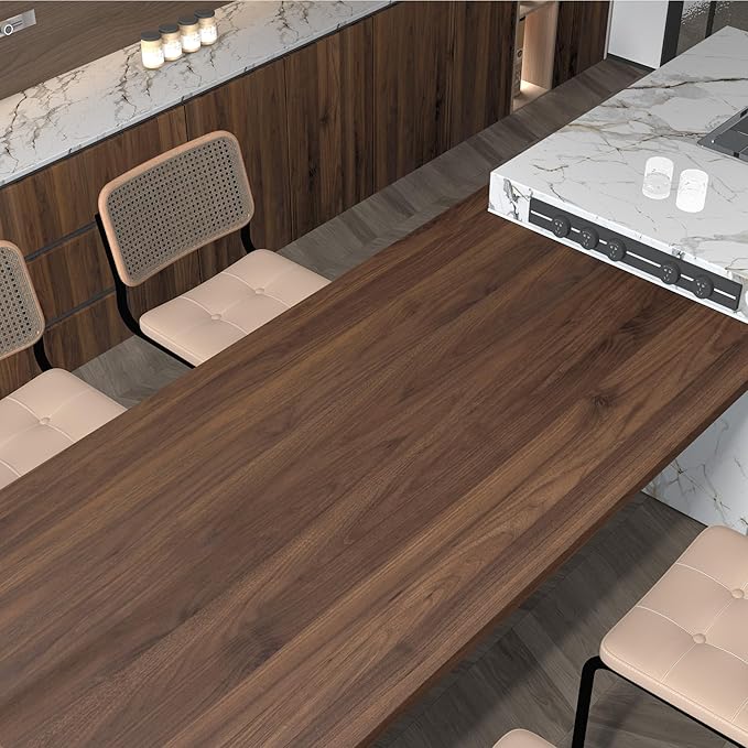 BOMENG Large Walnut Wood Contact Paper Matte 48"x197" Dark Brown Wood Wallpaper