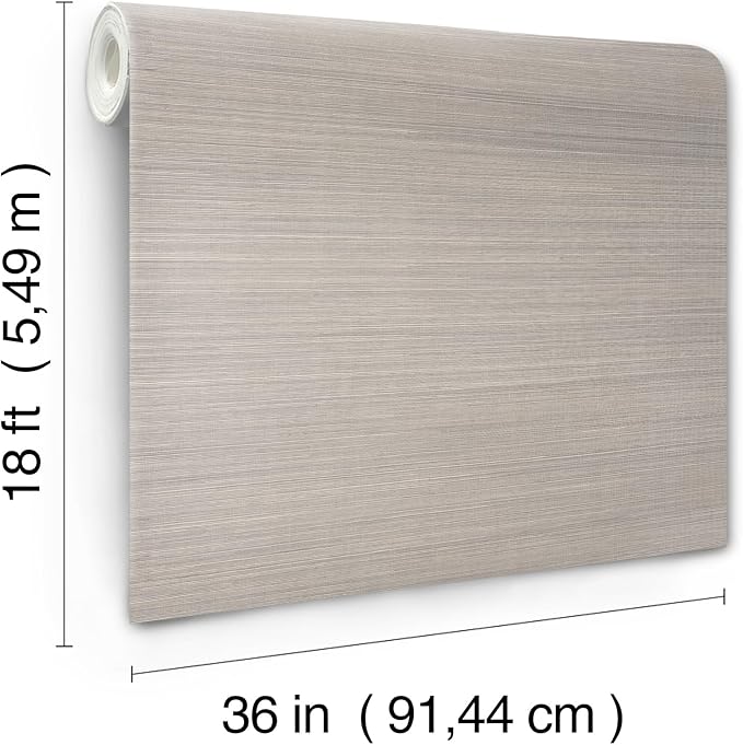 York Wallcoverings Natural Sisal Classic Grey Peel and Stick Grasscloth