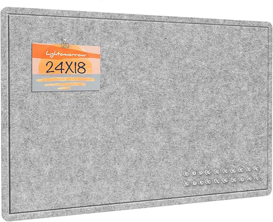 Lightomorrow Bulletin Board, 24 x 18 inches Felt Board