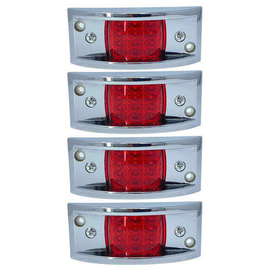 All Star Truck Parts 12LED Rectangular Clearance Side Marker Light, Surface Mount, 4-4/5in, Plastic, 4 PACK