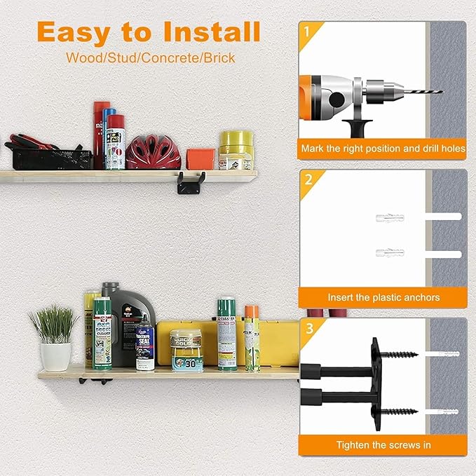 TORACK 4 Pack Garage Storage System Hooks, Heavy Duty Wall Mount Tool Organizer