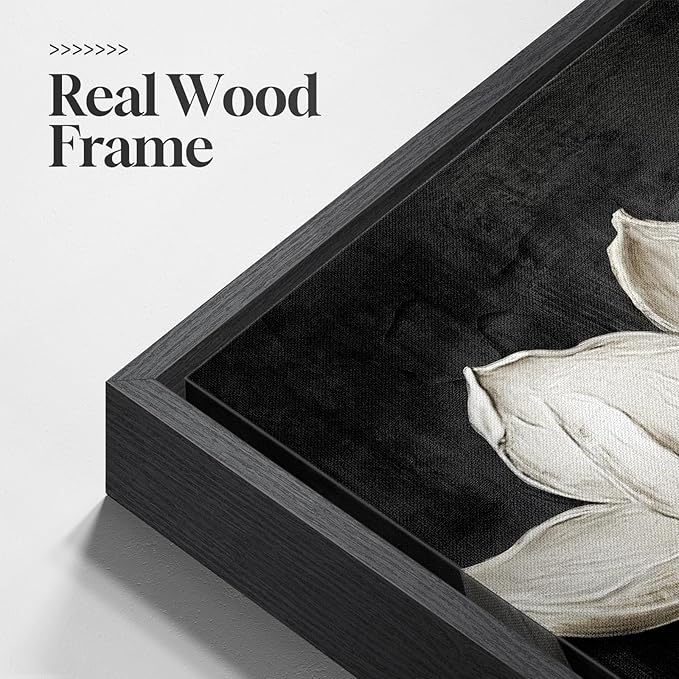 Large Framed Black and White Botanical Wall Art