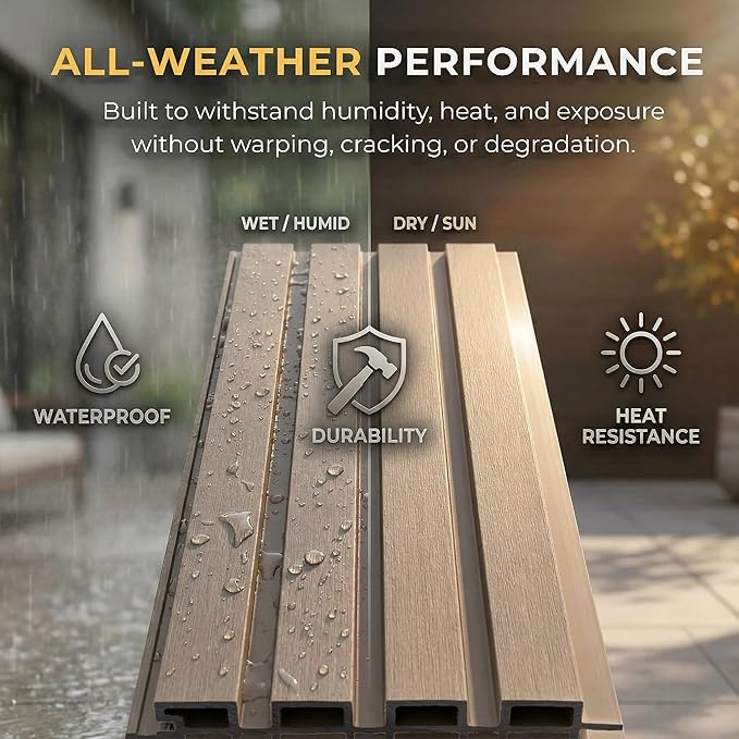 From Plain to Beautiful in Hours WPC Exterior Wall Slat Panels Waterproof